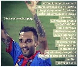 Lodi va alla Triestina e lancia "frecciatine": «Per il Catania ho lasciato la serie A, volevo chiudere la carriera qui»