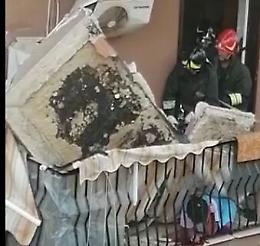 Caltanissetta, crolla un balcone e anziana donna ferita