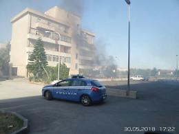 Vittoria, incendio in viale Europa
