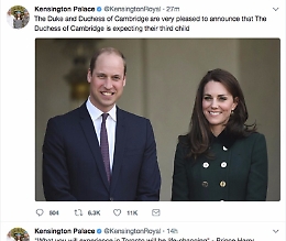 Kate e William d'Inghilterra saranno di nuovo genitori: in arrivo terzo figlio