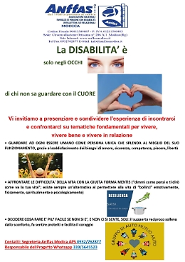 Anffas Modica (Rg): gruppi di auto aiuto per genitori di persone con disabilit&agrave;