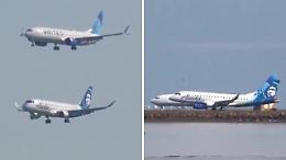 Due aerei che si sfiorano, l'atterraggio simultaneo sulla pista di San Francisco è incredibile