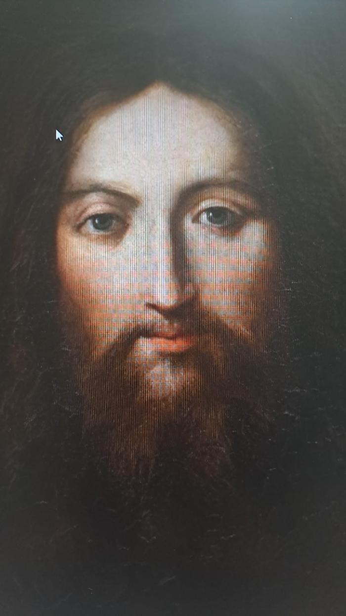 Il volto di Ges&ugrave; Cristo, olio su tela XVIII secolo opera di Padre Fedele da San Biagio