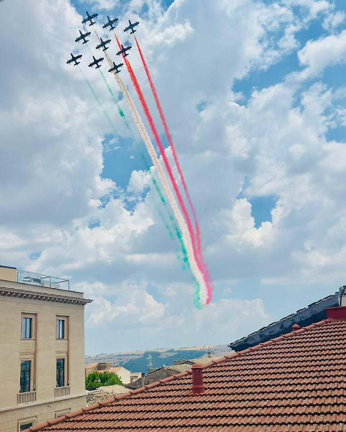Le Frecce Tricolori hanno sorvolato anche la citt&agrave; di Ragusa