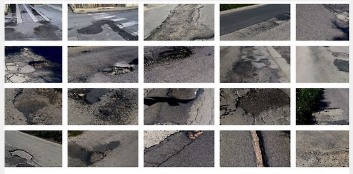 Modica, una griglia di foto di buche stradali per annunciare l'avvio dei lavori sull'arteria che collega la citt&agrave; al mare