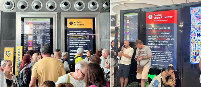 Etna, l'aeroporto torna verso la normalit&agrave;: voli nella notte per recuperare i disagi che hanno colpito anche due attori