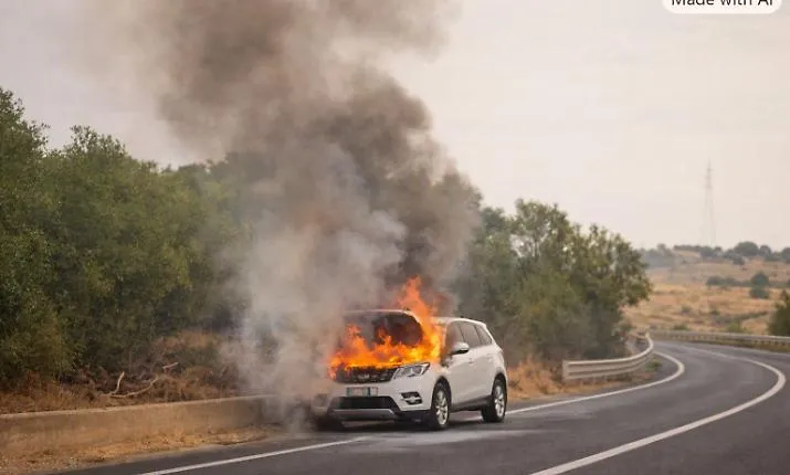 Fuoco e fiamme sul Range Rover, c'era anche una donna in gravidanza